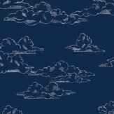 Vintage Cloud Wallpaper - Navy - by Superfresco Easy. Click for more details and a description.