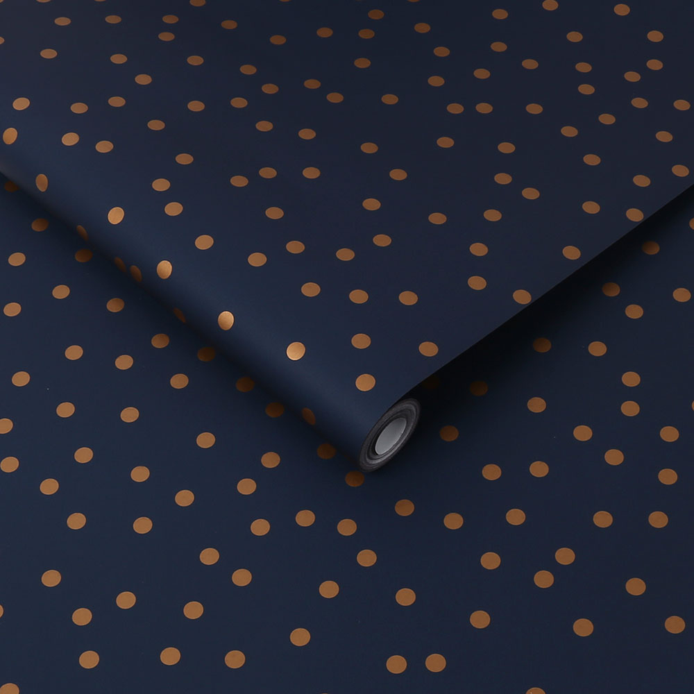 Confetti Wallpaper - Navy/Copper - by Superfresco Easy