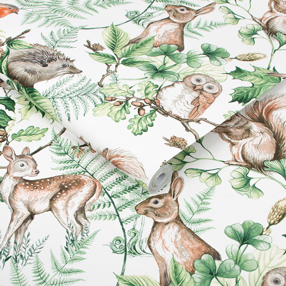 Woodland Animals Wallpaper - Natural - by Superfresco Easy