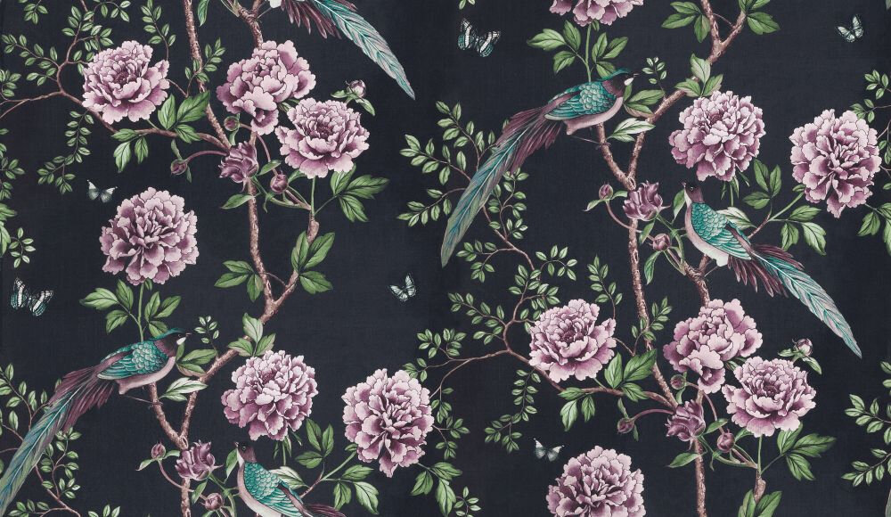 Vintage Chinoiserie Fabric - Midnight - by Paloma Home