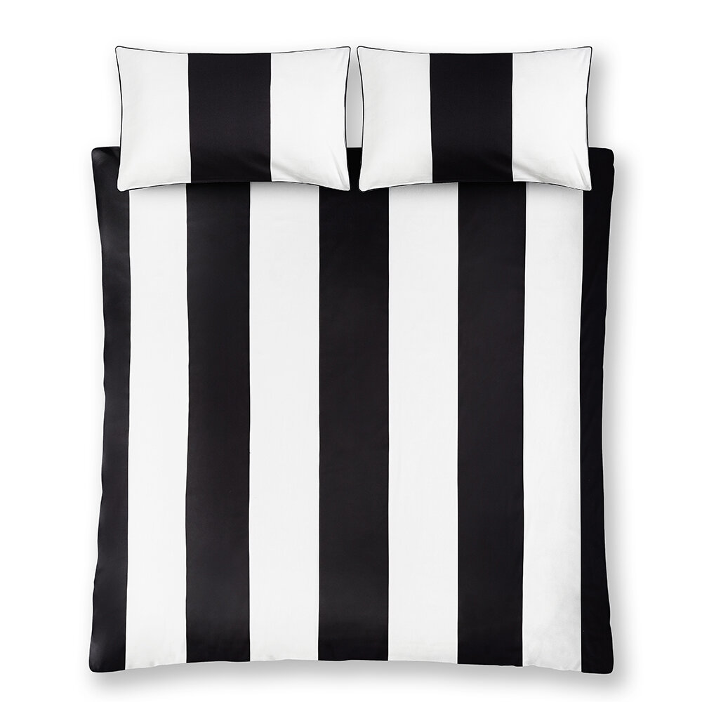 Monochrome Stripe Duvet Set Duvet Cover - Black & White - by Paloma Home