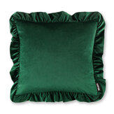 Ruffle Cushion - Emerald - by Paloma Home. Click for more details and a description.