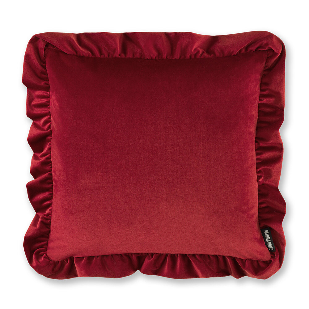 Ruffle Cushion - Red - by Paloma Home