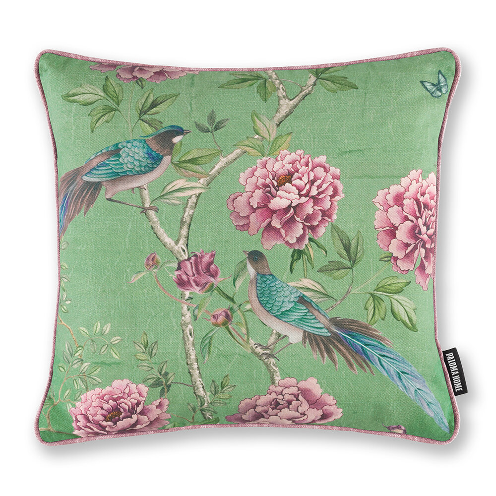 Vintage Chinoiserie Cushion - Jade - by Paloma Home