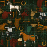 The Jockey Mural - Green/Anthracite/Brown/Red - by Mind the Gap. Click for more details and a description.