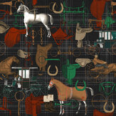 The Jockey Mural - Green/Anthracite/Brown/Red - by Mind the Gap. Click for more details and a description.