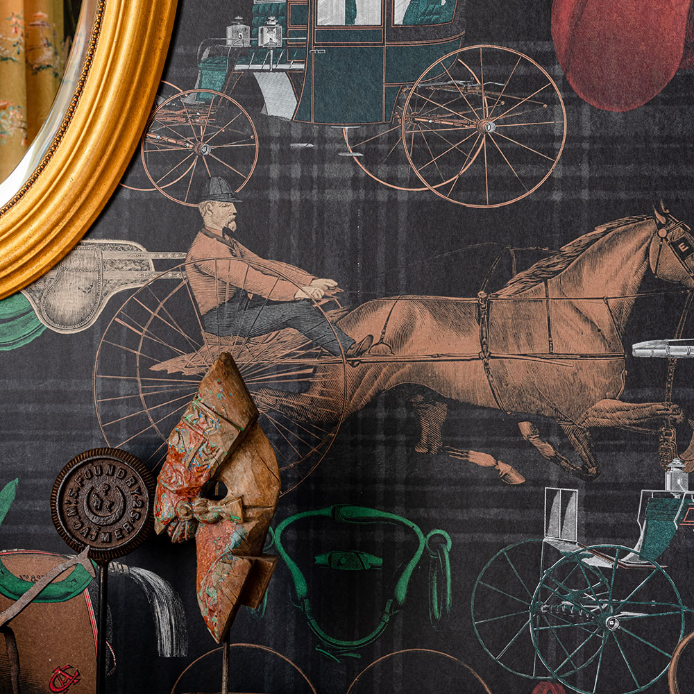 The Jockey Mural - Green/Anthracite/Brown/Red - by Mind the Gap