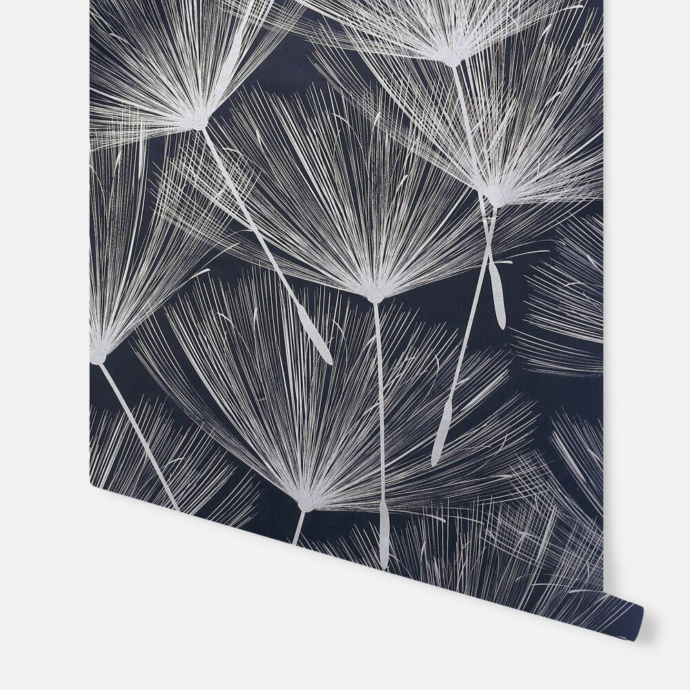 Harmony Dandelion Wallpaper - Navy / Silver - by Arthouse