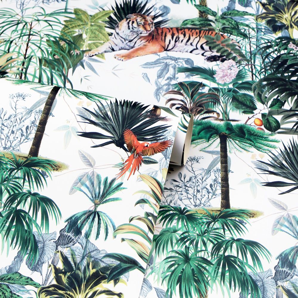 Sumatra Wallpaper - Green / White - by Arthouse