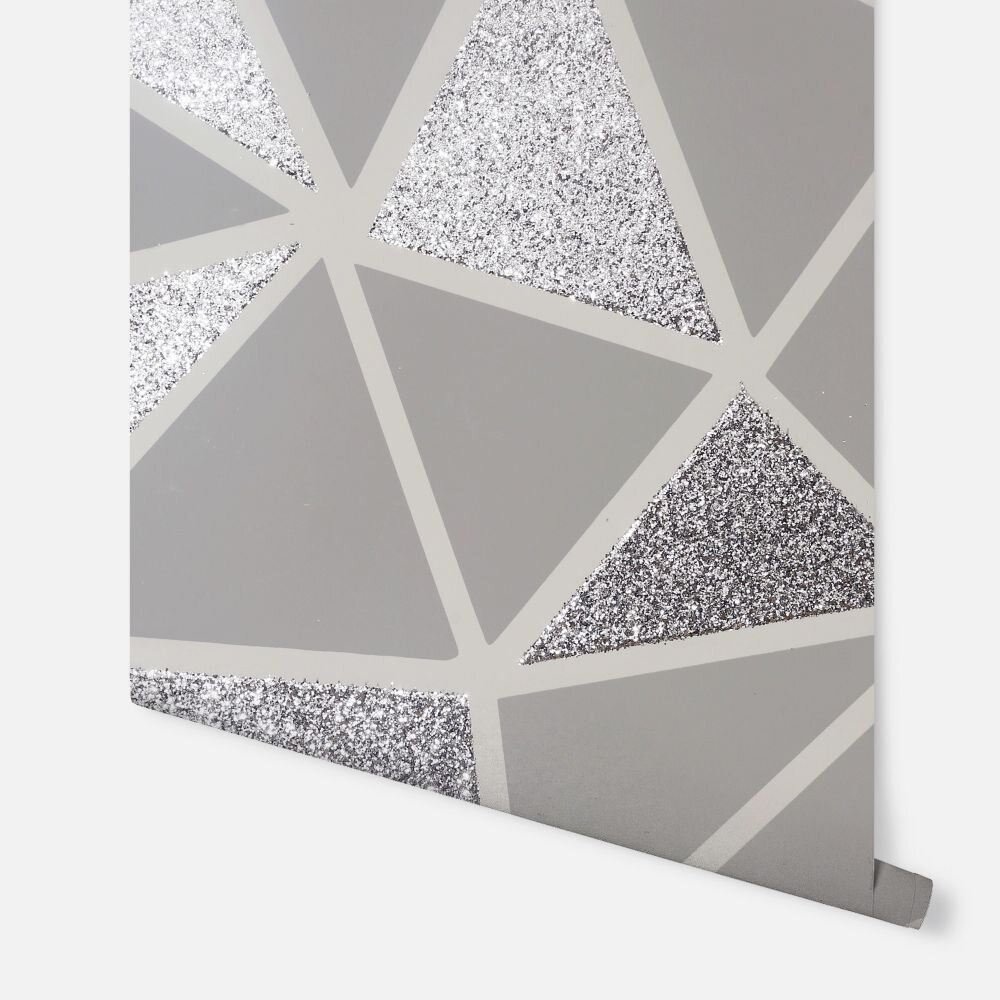 Sequin Fragments Wallpaper - Silver / Grey - by Arthouse