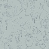 Zoology Wallpaper - Aqua - by Coordonne. Click for more details and a description.