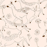 Jumping Bambis Wallpaper - Peach - by Coordonne. Click for more details and a description.