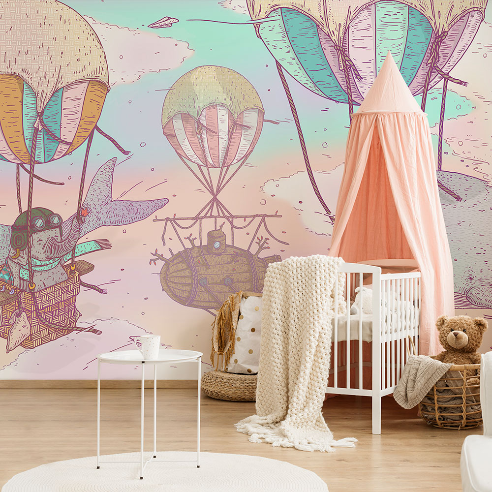 Balloon Rides Mural - Crystal - by Coordonne