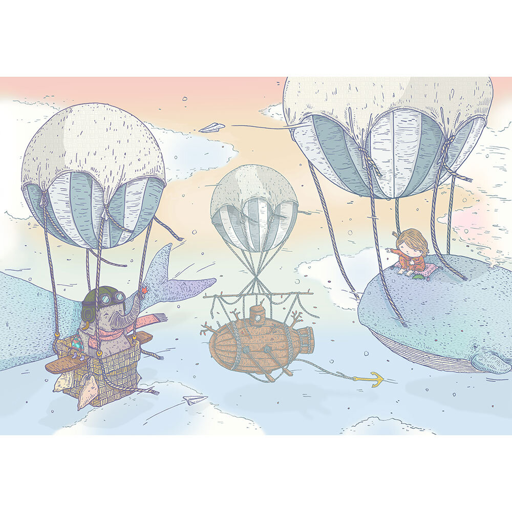 Balloon Rides Mural - Dawn - by Coordonne
