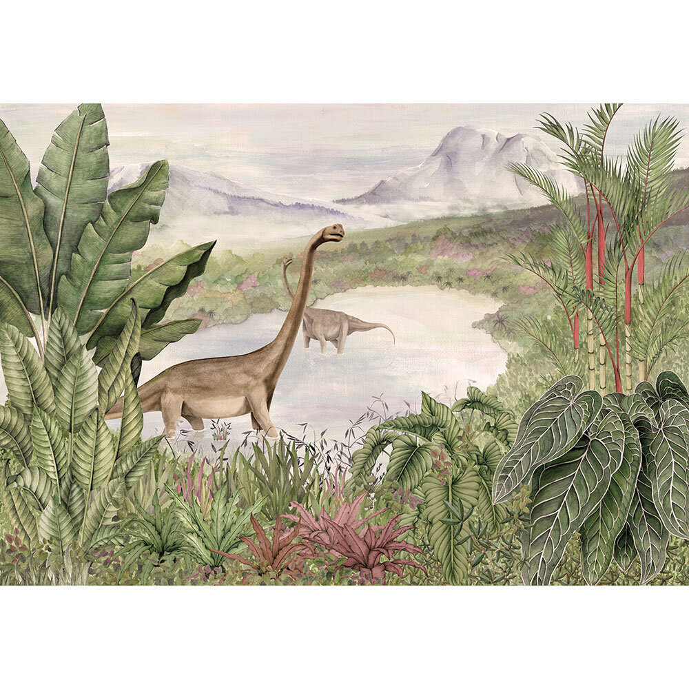 Dinosaurs Park Mural - Pale - by Coordonne