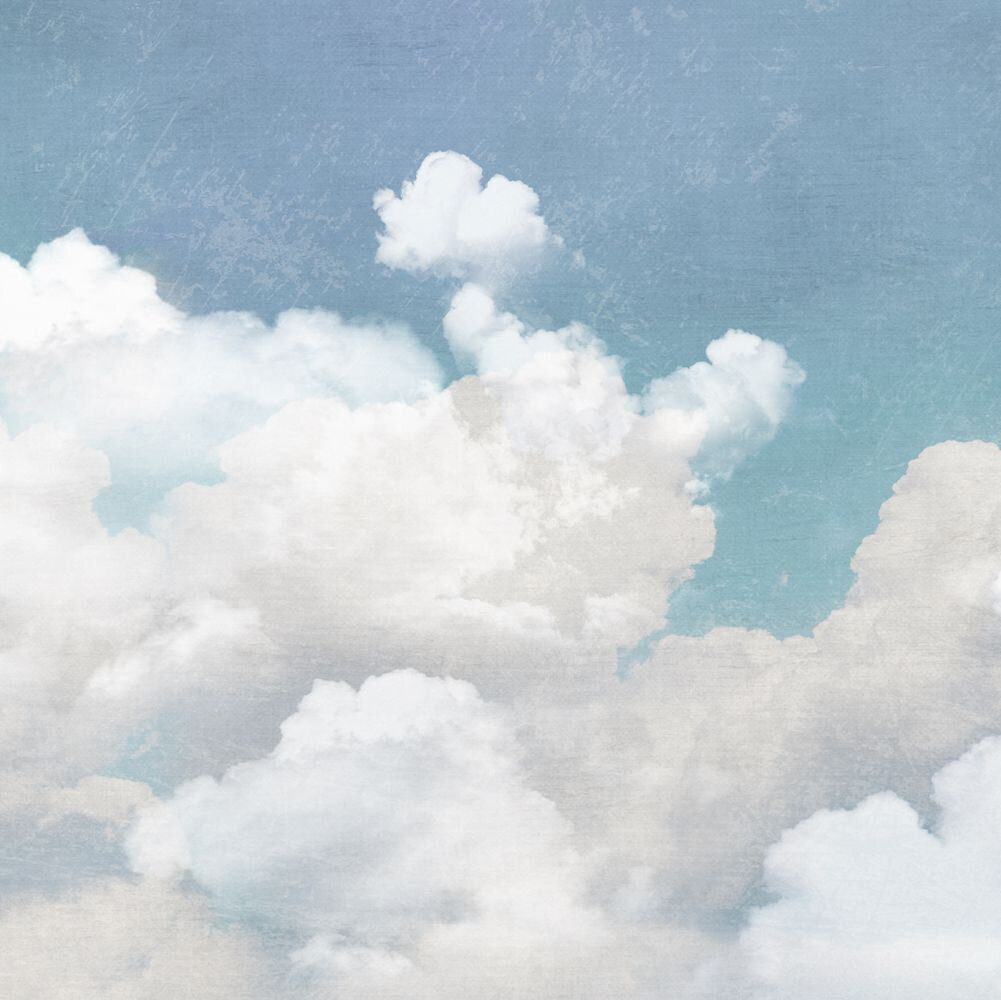 Cuddle Clouds Mural - Blue - by Rebel Walls