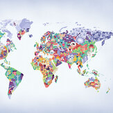 Diversity Map Mural - Lilac - by Coordonne. Click for more details and a description.