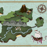 Treasure Map Mural - Mint - by Coordonne. Click for more details and a description.