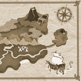 Treasure Map Mural - Papyrus - by Coordonne. Click for more details and a description.