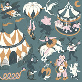 Magic Circus Mural - Aquamarine - by Coordonne. Click for more details and a description.