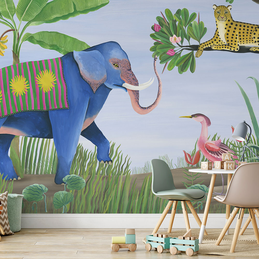 Jungle Friends Mural - Lavender - by Coordonne