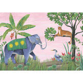 Jungle Friends Mural - Peach - by Coordonne. Click for more details and a description.