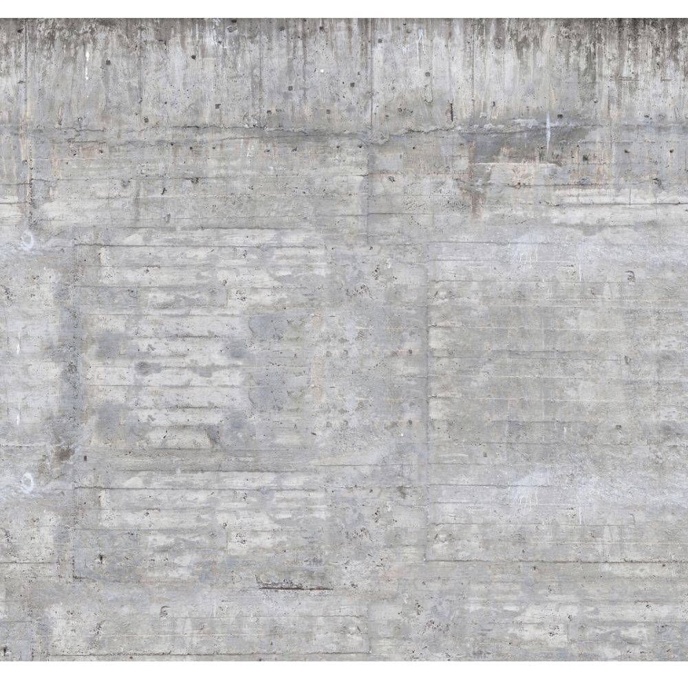 Wooden Concrete Mural - Grey - by Rebel Walls