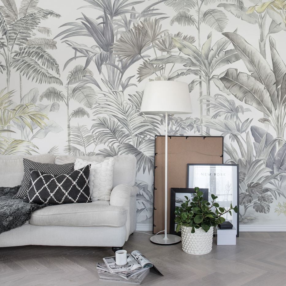 Pride Palms Mural - Grey - by Rebel Walls