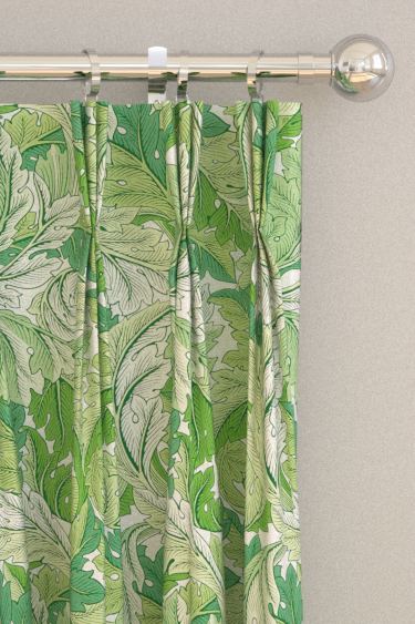 Acanthus Curtains - Leaf Green - by Morris. Click for more details and a description.
