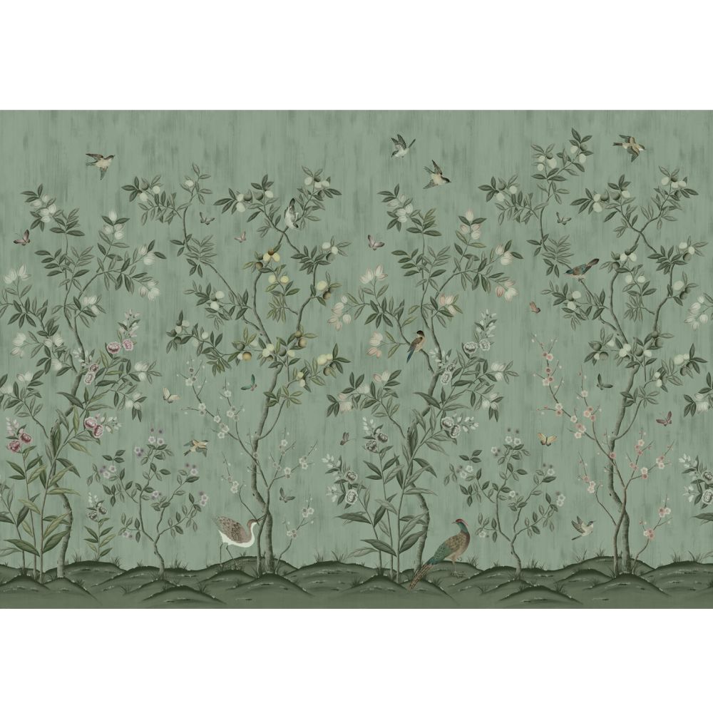 Chinoiserie Chic Mural - Green - by Rebel Walls