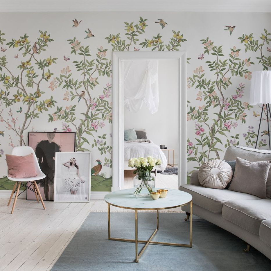 Chinoiserie Chic Mural - White - by Rebel Walls