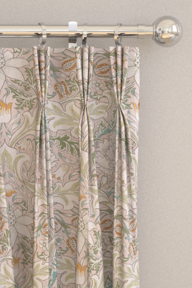 Severne Curtains - Cochineal/ Willow - by Morris. Click for more details and a description.
