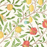 Fruit Fabric - Leaf Green/ Madder - by Morris. Click for more details and a description.