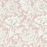 Chrysanthemum Toile Fabric - Cochineal Pink - by Morris. Click for more details and a description.