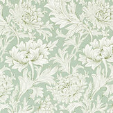 Chrysanthemum Toile Fabric - Willow - by Morris. Click for more details and a description.