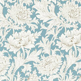 Chrysanthemum Toile Fabric - Slate - by Morris. Click for more details and a description.