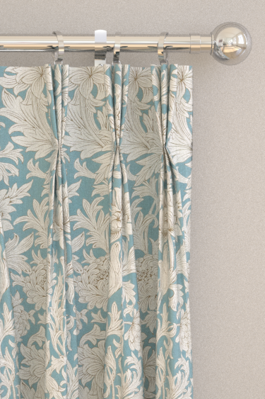 Chrysanthemum Toile Curtains - Slate - by Morris. Click for more details and a description.