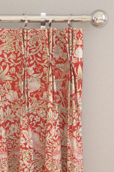 Strawberry Thief Curtains - Indian Red - by Morris. Click for more details and a description.