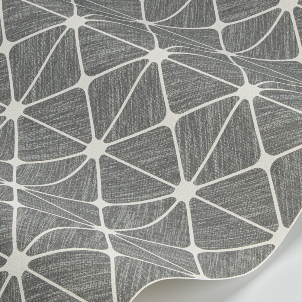 Faux Geometric weave Wallpaper - Charcoal - by Coordonne