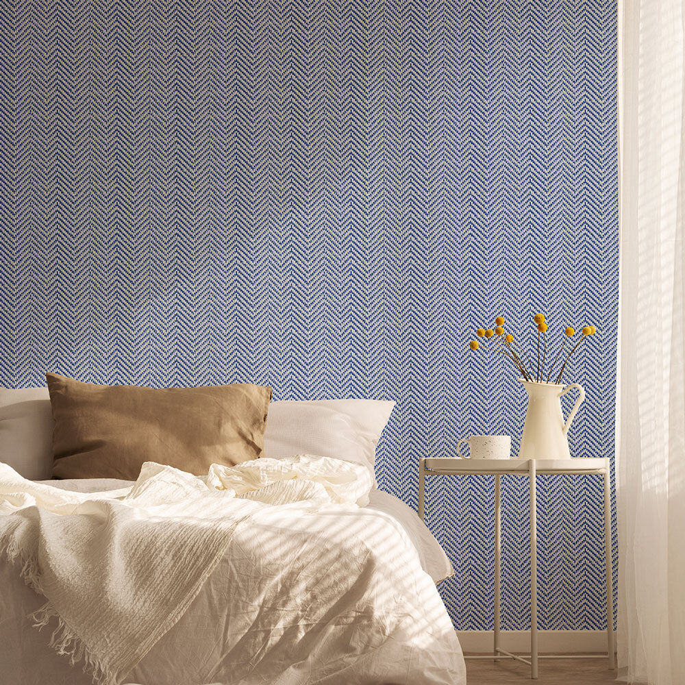 Faux Twill  Wallpaper - Blue - by Coordonne