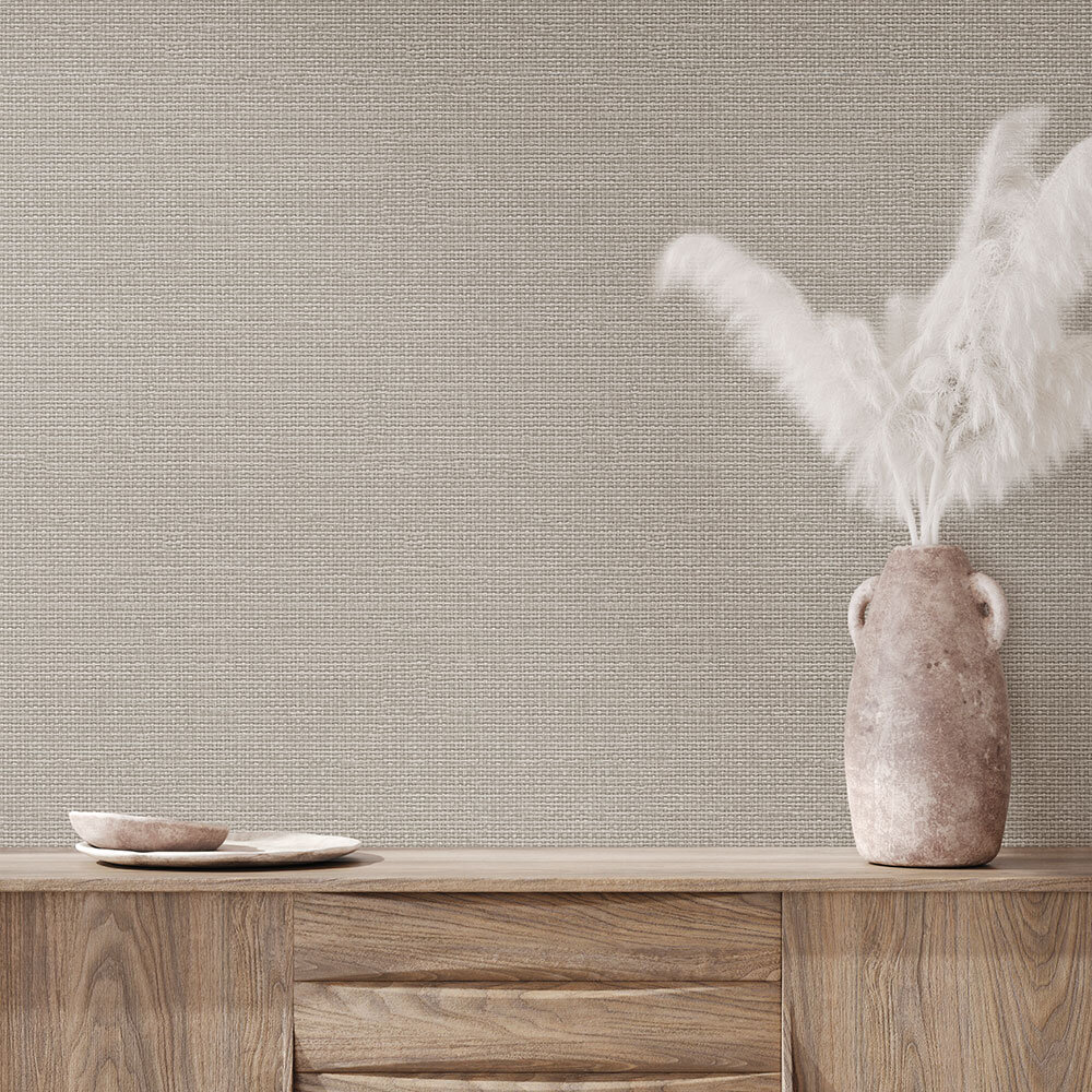 Faux Basket weave Wallpaper - Grey - by Coordonne