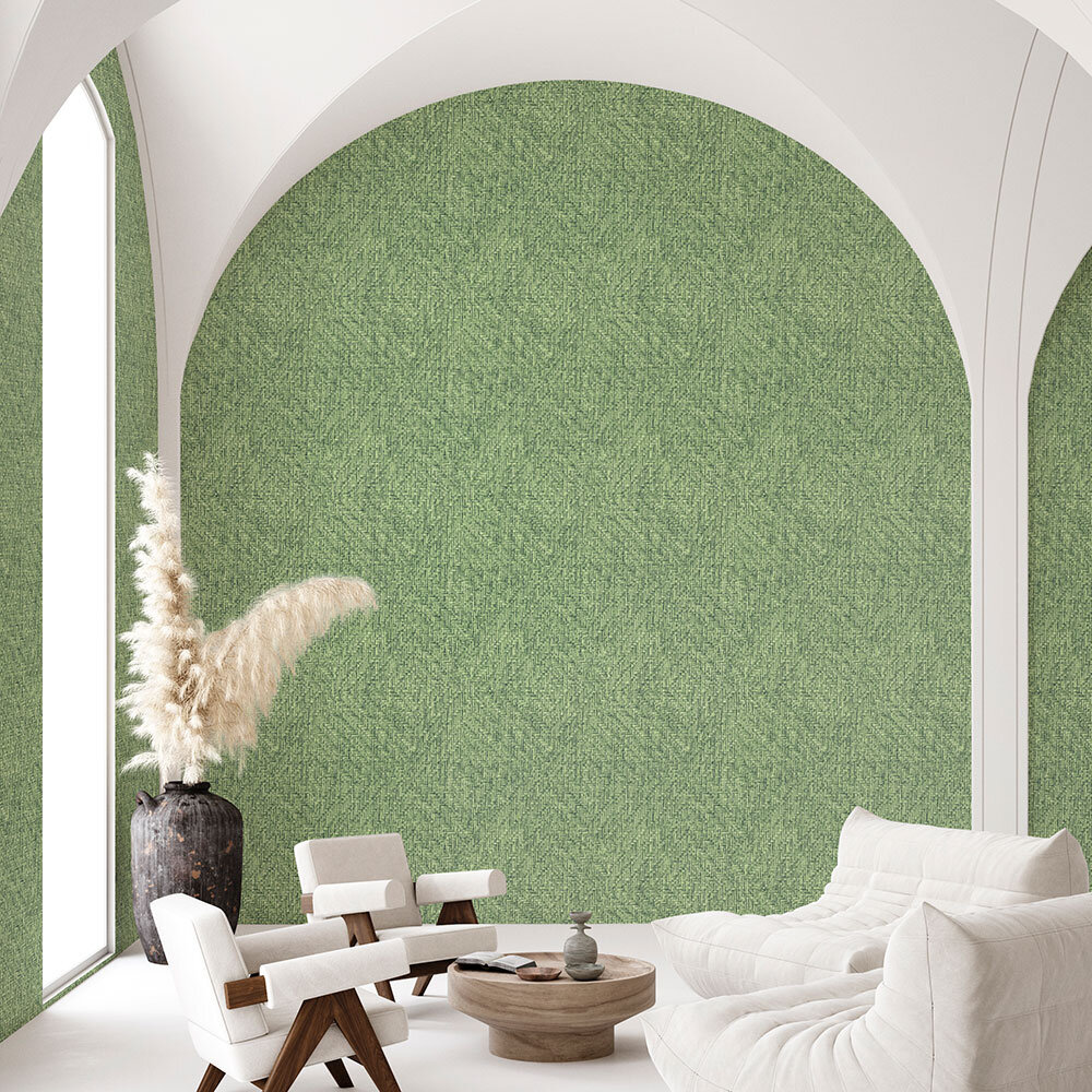 Faux Wicker weave Wallpaper - Light Green - by Coordonne