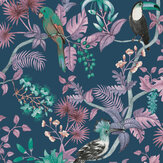 Birds of Paradise Wallpaper - Pacific Blue - by Tempaper. Click for more details and a description.