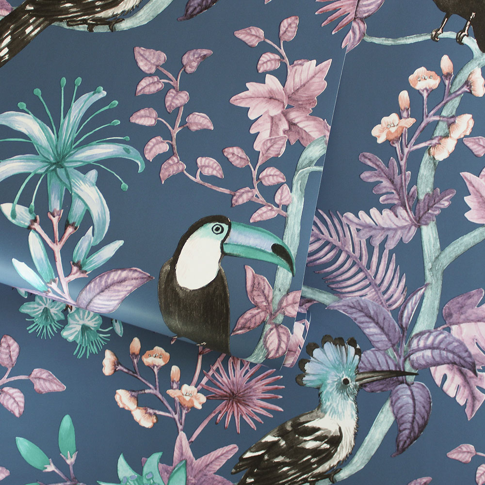 Birds of Paradise Wallpaper - Pacific Blue - by Tempaper