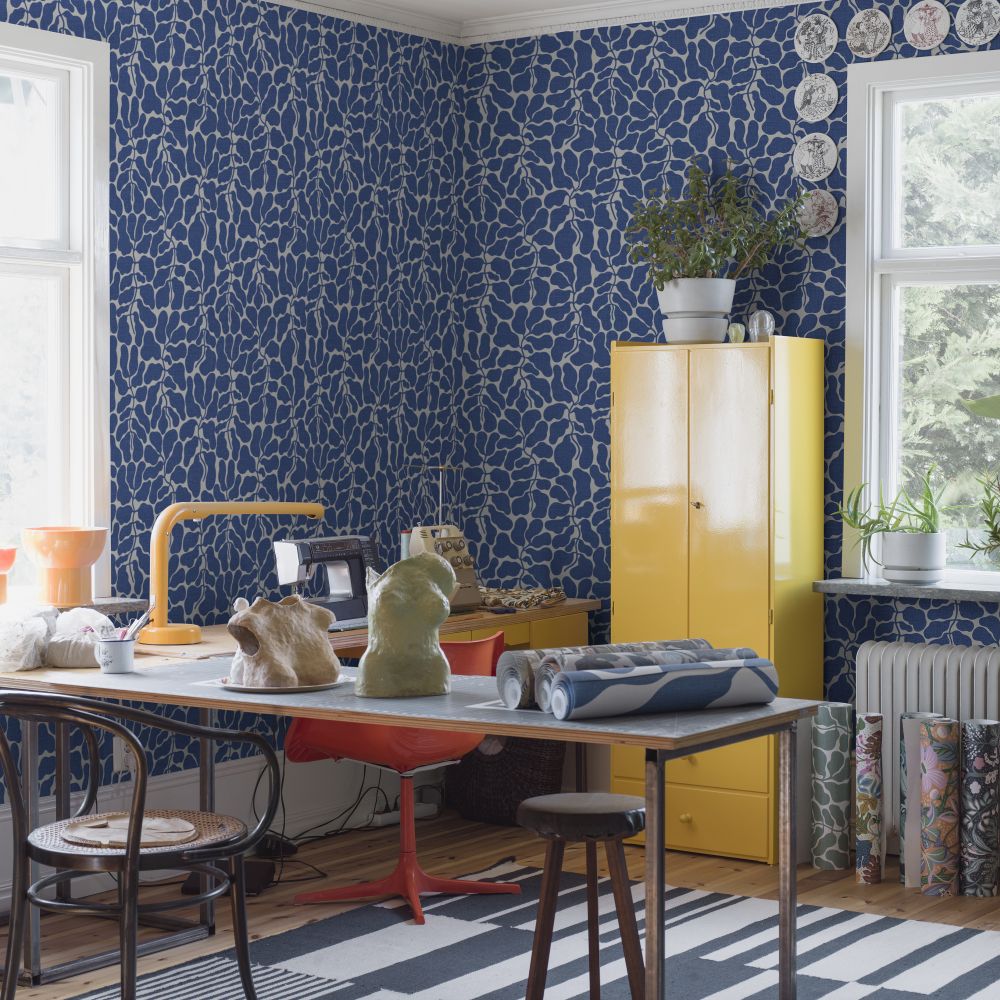 My Secret Garden Wallpaper - Blue - by Boråstapeter