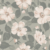 Alfred Wallpaper - Grey / Blush - by Boråstapeter. Click for more details and a description.