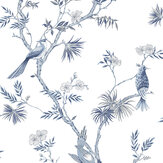 Classic Bird Trail Wallpaper - Blue - by Galerie. Click for more details and a description.