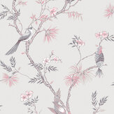 Classic Bird Trail Wallpaper - Pink - by Galerie. Click for more details and a description.