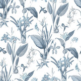 Cottage Botanical Wallpaper - Blue - by Galerie. Click for more details and a description.