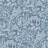 Garden Toile Wallpaper - Blue - by Galerie. Click for more details and a description.